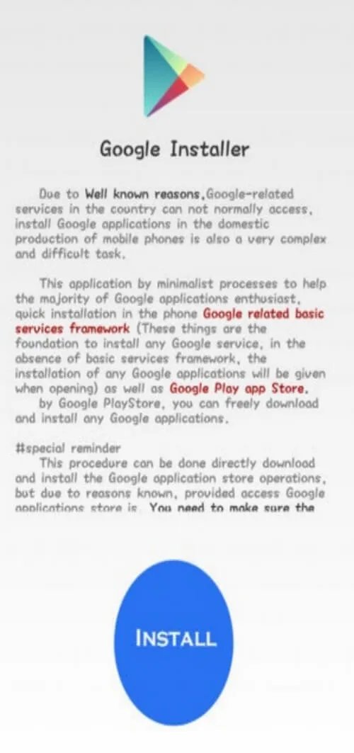 Google Installer screenshot