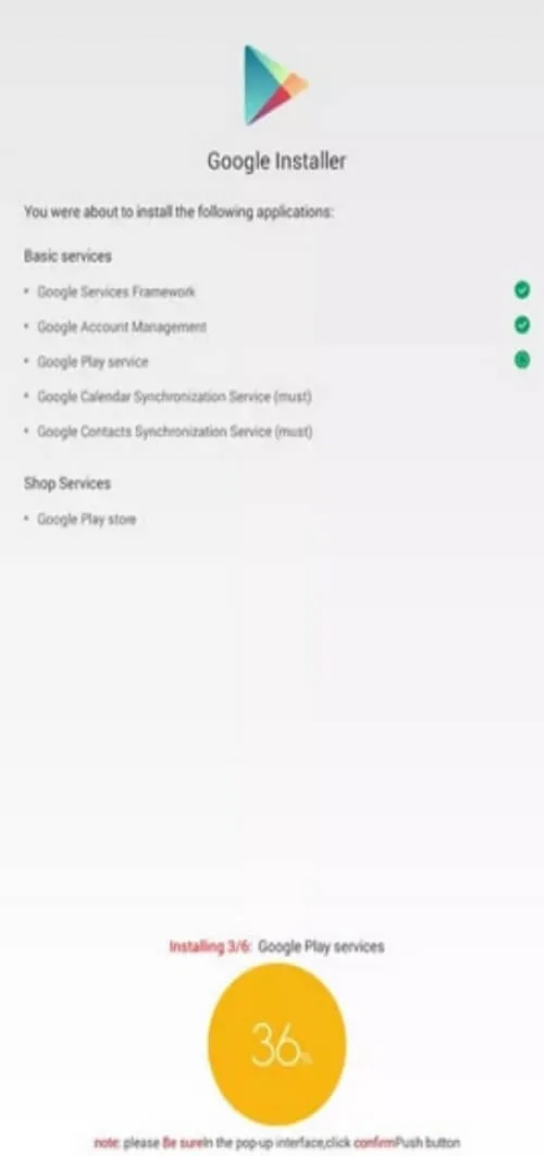 Google Installer screenshot