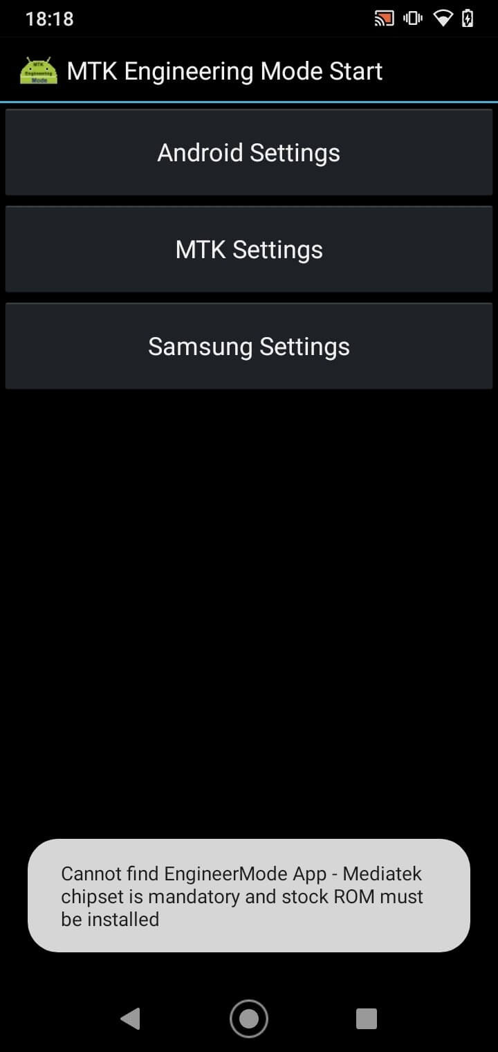 MTK Engineering Mode screenshot