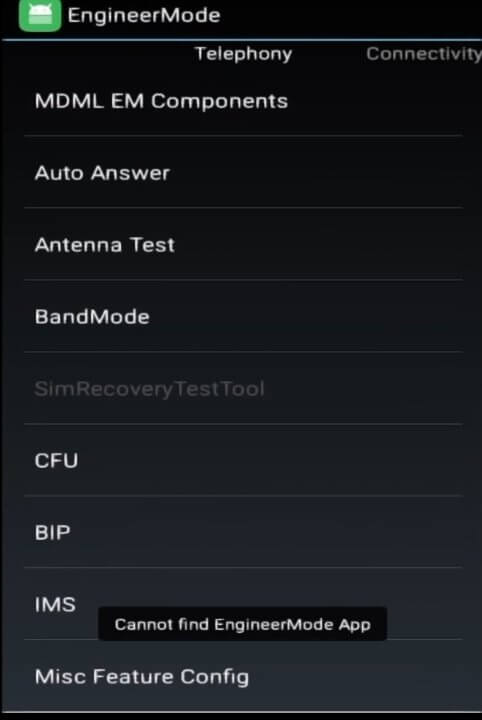 MTK Engineering Mode screenshot