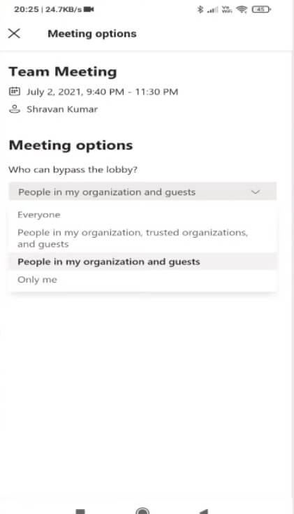 Microsoft Teams screenshot
