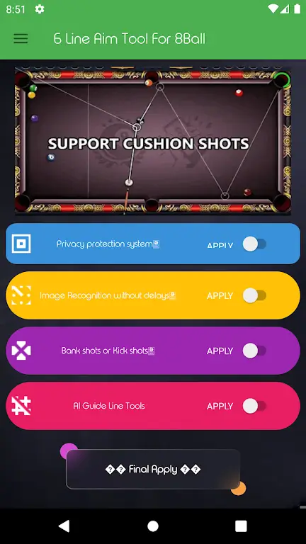 6 Long Line Aim Tool for 8 Ball screenshot