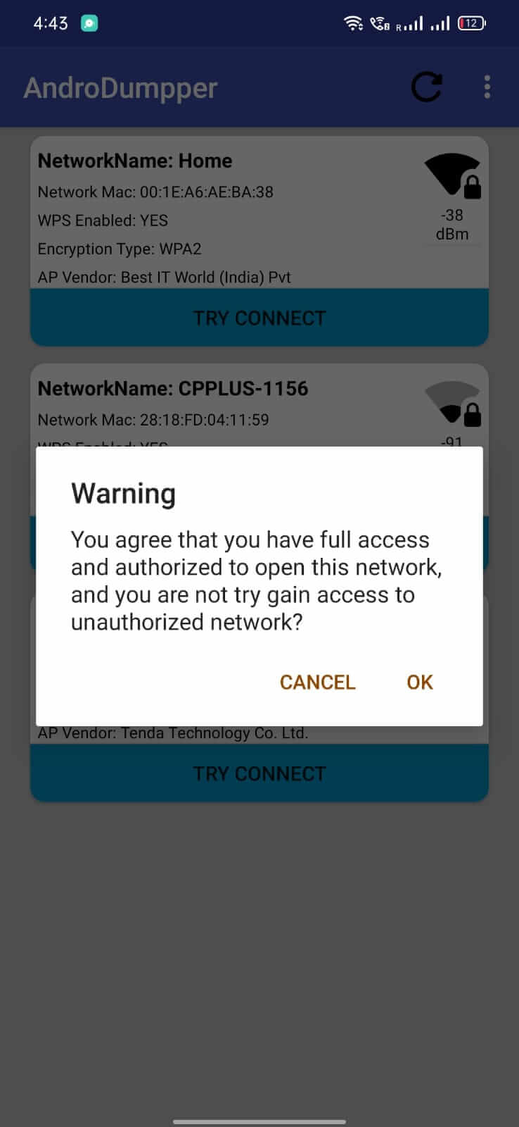 AndroDumpper screenshot