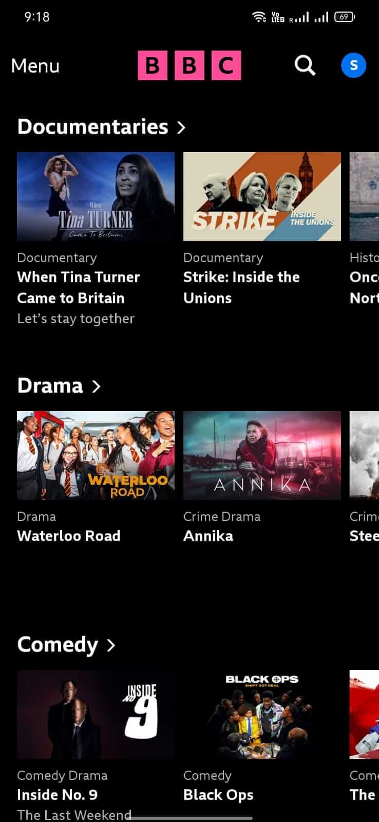 BBC iPlayer screenshot