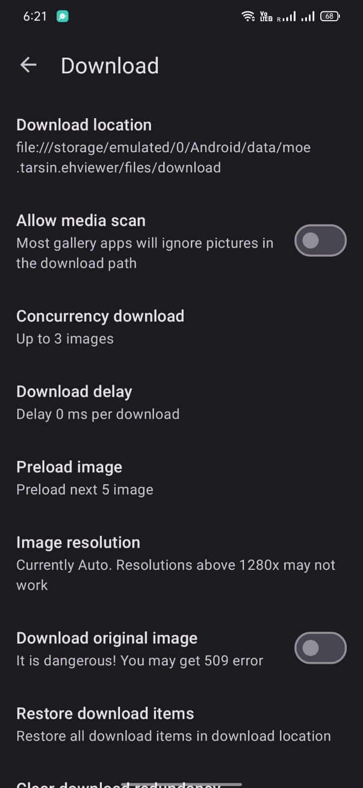 EhViewer screenshot