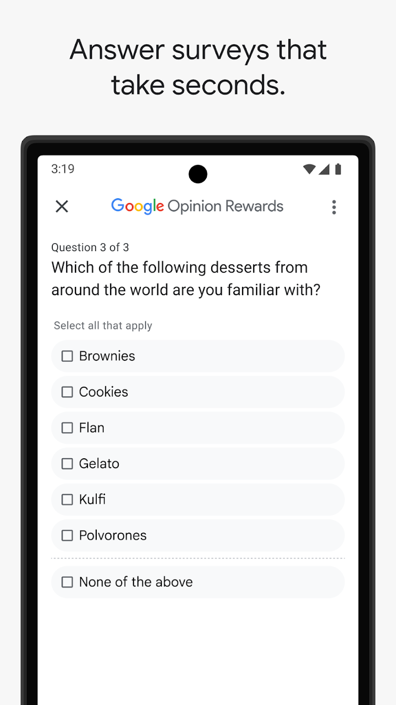 Google Opinion Rewards screenshot
