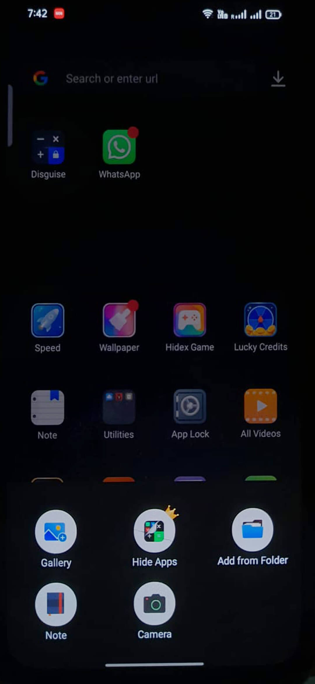 HideX screenshot