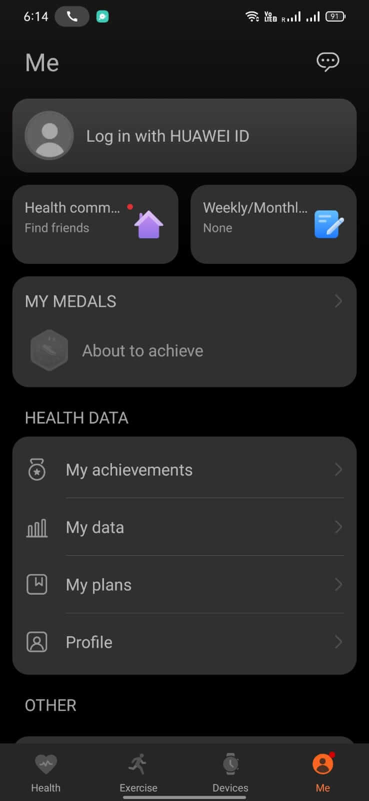 Huawei Health screenshot