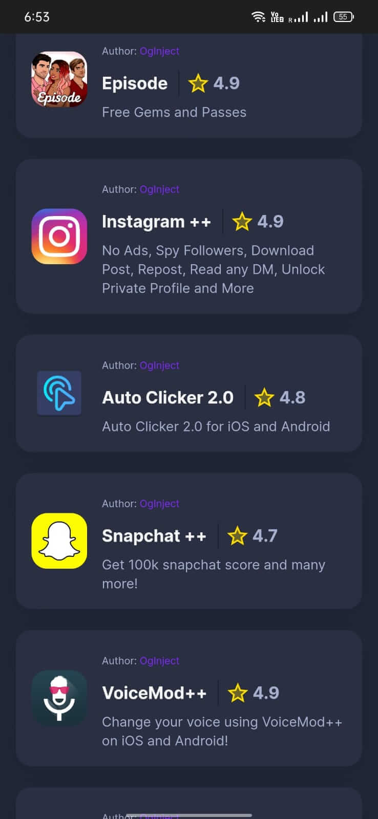 Oginject screenshot