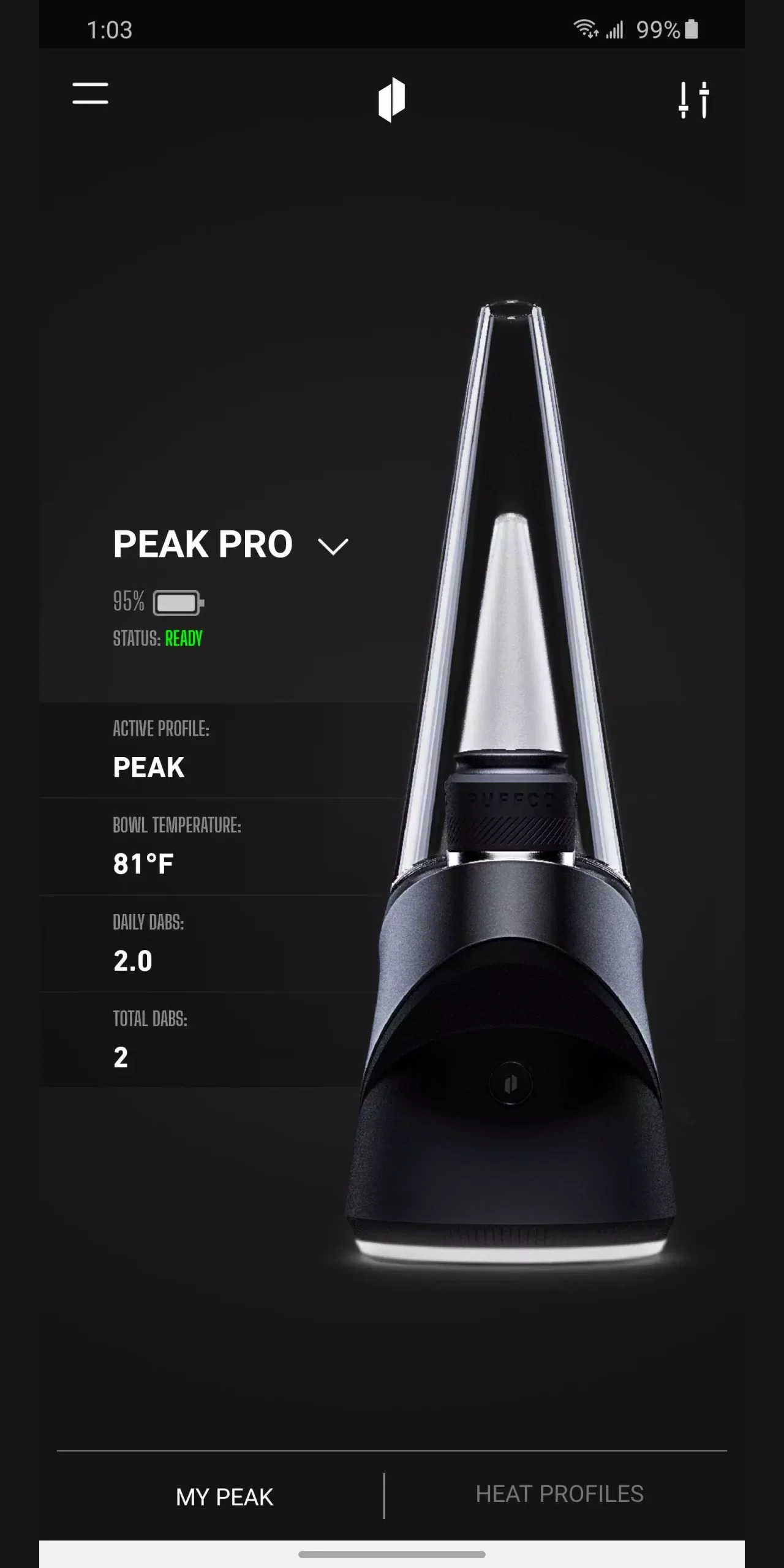 Puffco Connect screenshot