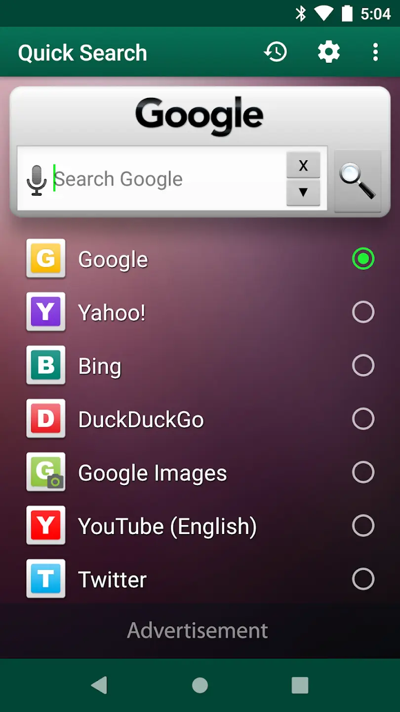 Quick Search Widget screenshot