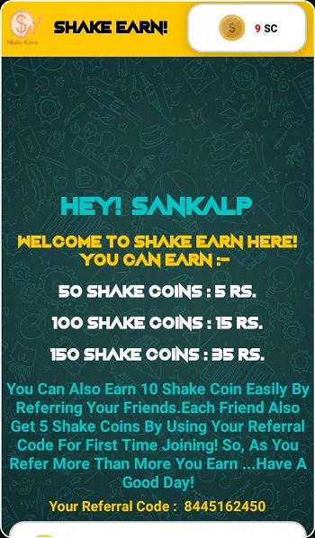 Shake Earn screenshot