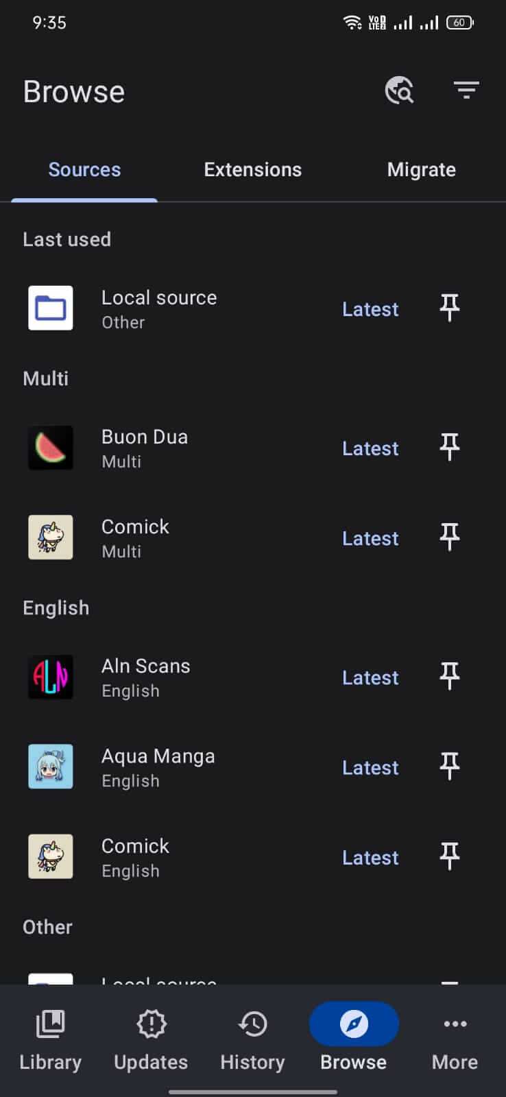 Tachiyomi screenshot