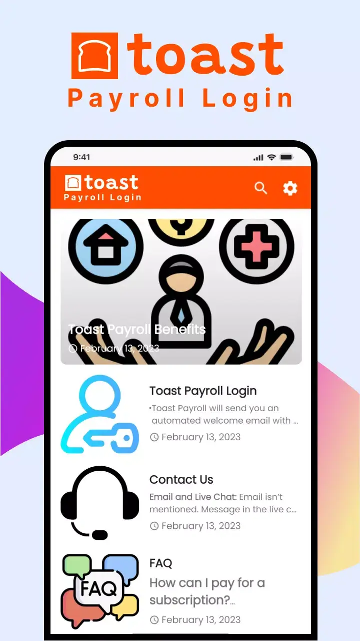 Toast Payroll Login screenshot