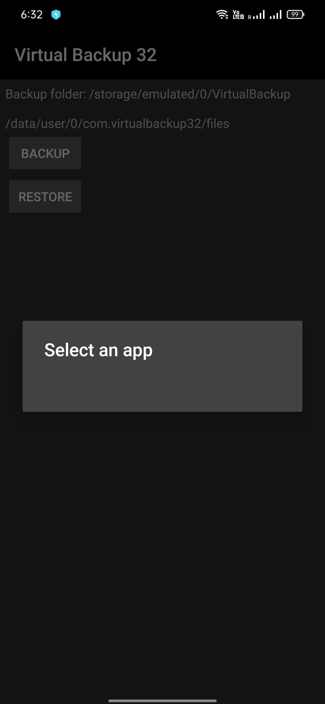 Virtual Backup screenshot