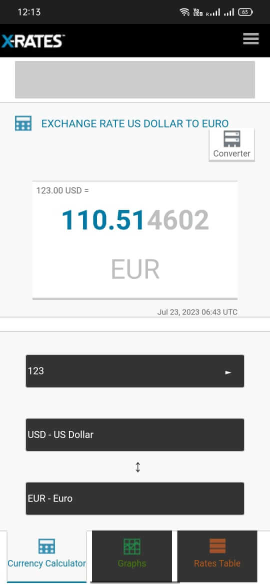 XRates screenshot