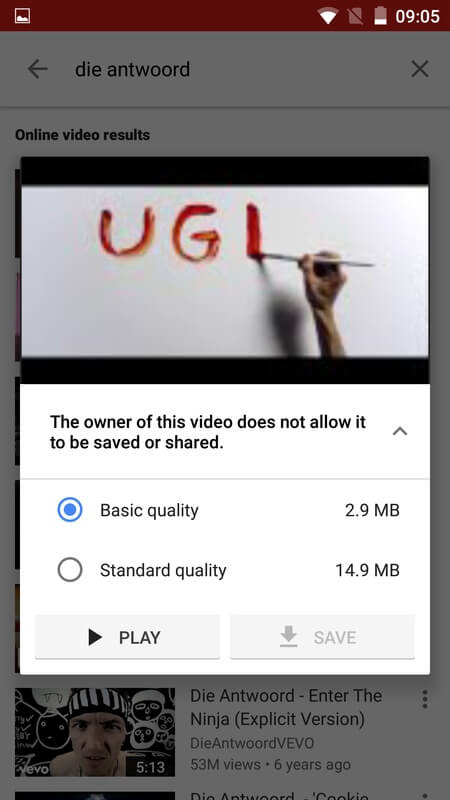 YouTube Go screenshot