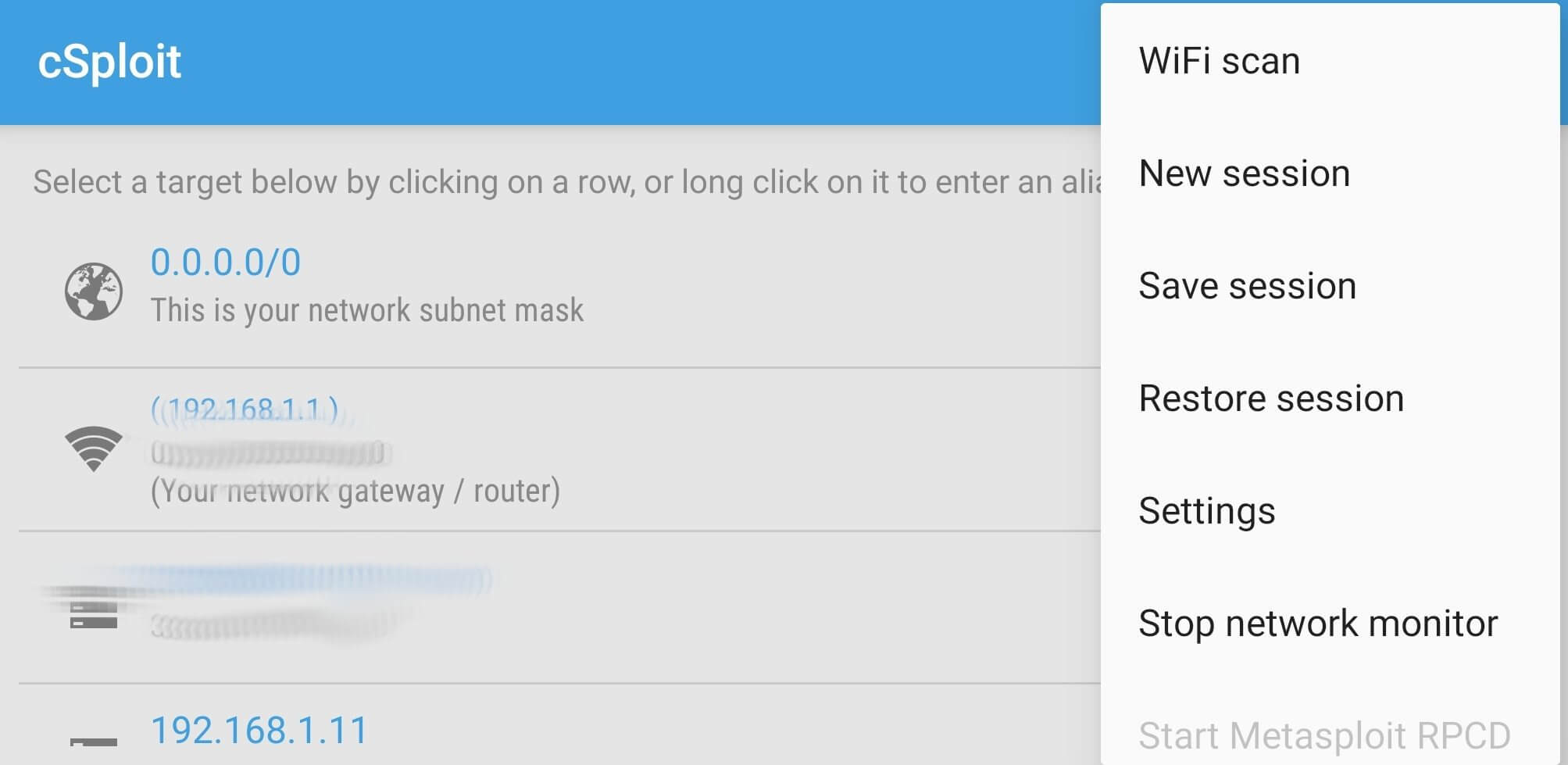 cSploit screenshot